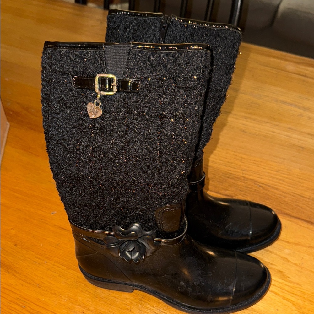 Little Girls Stuart Weitzman Waltz Black Boots Size 2